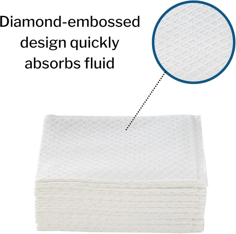 McKesson Disposable Towels [Pack of 500] for Dental Bibs, Nails, Tattoo, Dentist, Medical - 13 x 18 in, 2-Ply Tissue with Poly Back, Diamond Embossed, White - Image 2