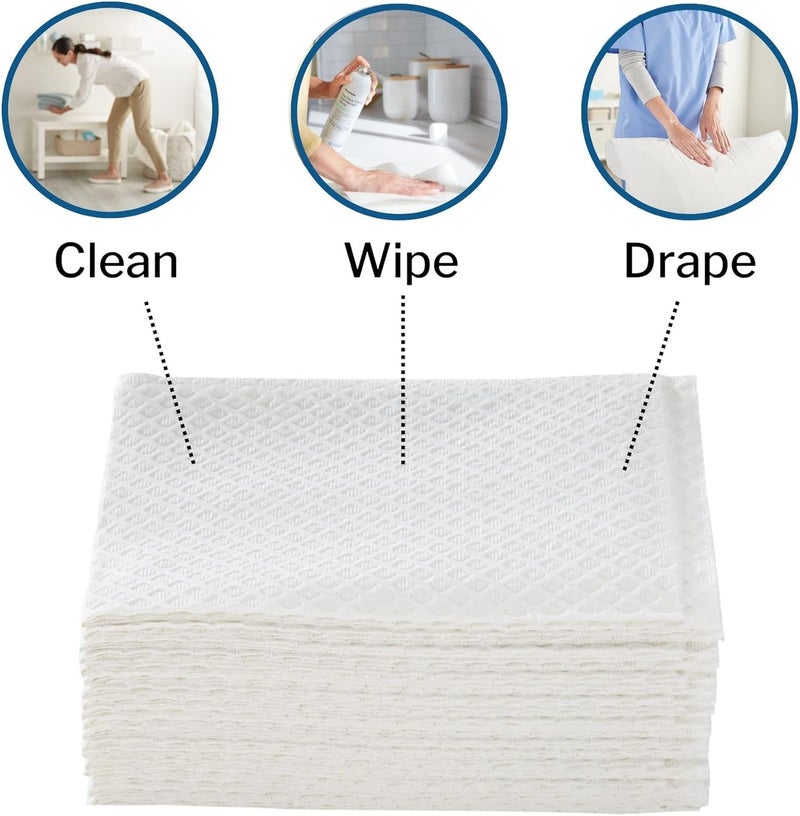 McKesson Disposable Towels [Pack of 500] for Dental Bibs, Nails, Tattoo, Dentist, Medical - 13 x 18 in, 2-Ply Tissue with Poly Back, Diamond Embossed, White - Image 4