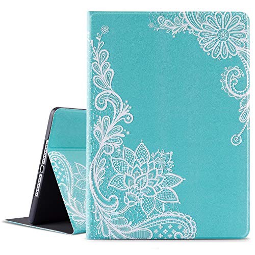 Vimorco for iPad Air 2 Case/Air 1, for iPad 9.7 inch 2017 5th /6th, for iPad 6th Generation 2018, Soft TPU Back Cover, Bump Drop Resistance Folio Leather with Auto Wake/Sleep, White Flower - Image 1