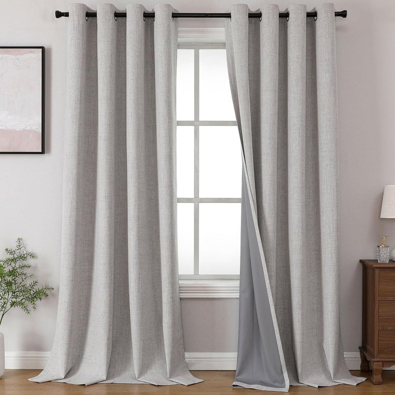 Joydeco Blackout Curtains 96 Inches Long, Light Blocking Curtains for Bedroom 2 Panels with Grommets, Thermal Insulated, Noise Reducing Room Darkening Drapes Privacy Protection for Living Room Window - Image 1