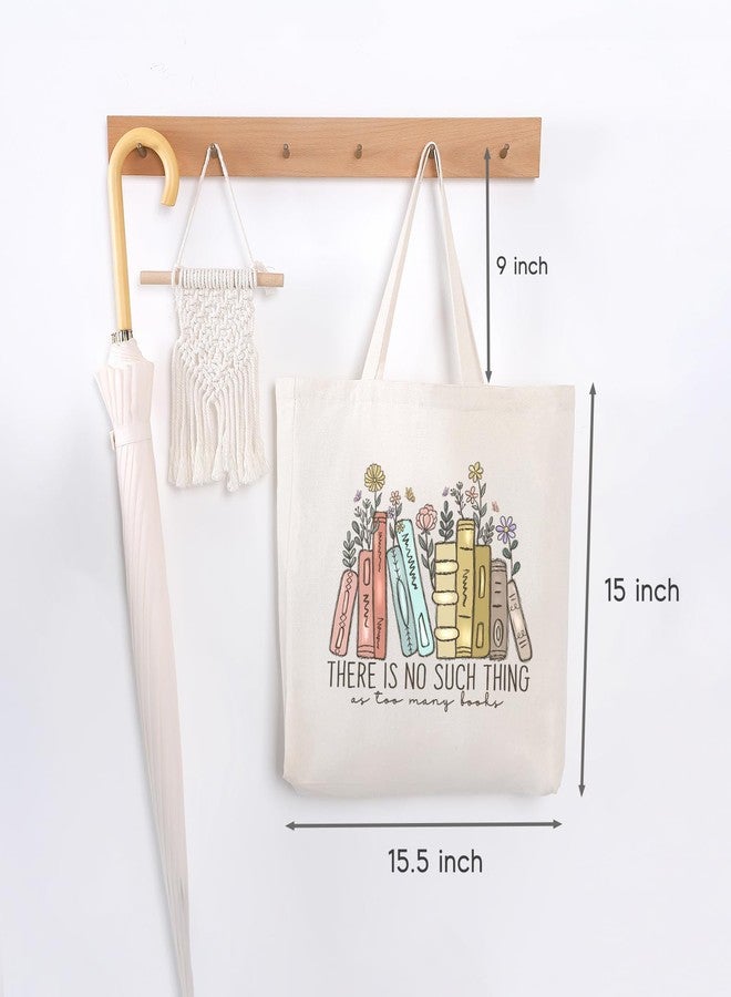 LEADO Cute Canvas Tote Bag with Pockets, Book Lovers Gifts - Thanksgiving, Birthday, Christmas Gifts for Book Lovers Women - Reading Accessories, Librarian, Bookish, Readers, Teacher, Library Present - Image 5