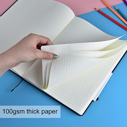 Coopay 2 Pack B5 Journal Notebooks Classic College Ruled Notebooks Hardcover Lined Journals for Office Home School Business Writing Note Taking, 10.2 x 7.5 inch, 100GSM Thick Paper, 160 Pages (Black) - Image 4