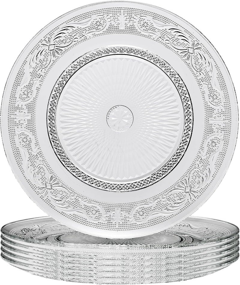 Khen Art Deco Vintage Crystal Glass Plates Set of 6 105 Dinner Plates  Dessert Server Appetizer Plate Snack Fruit Side Serveware Dishwasher Safe 100 Borosilicate Glass - Image 1