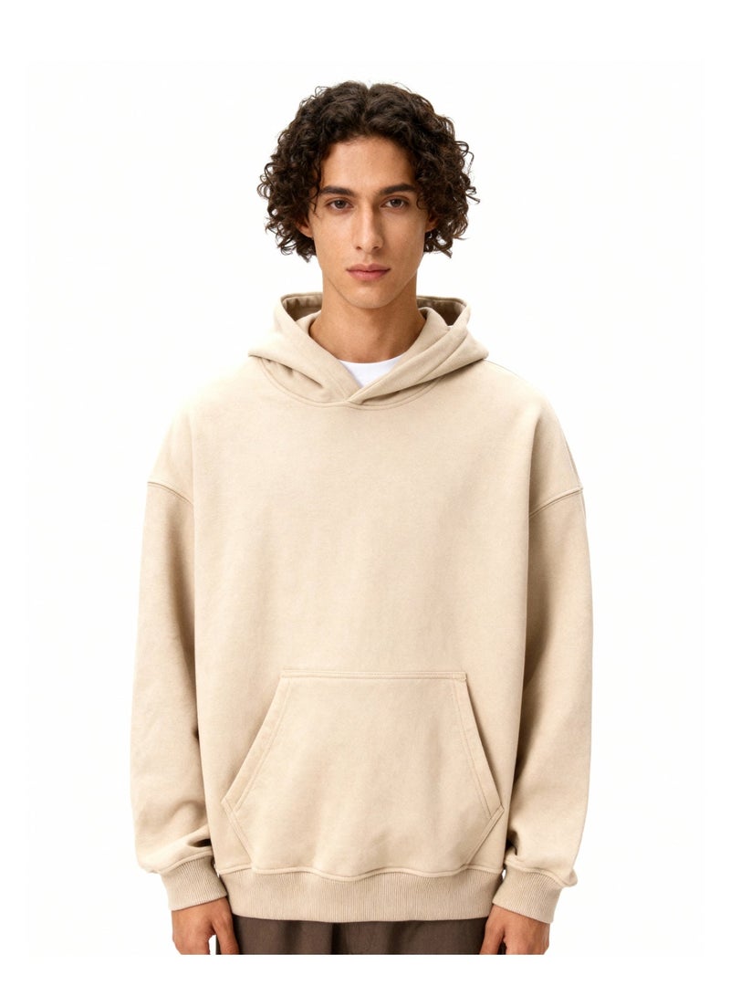 Feathers Men’s Oversized Winter Hoodie 100% Cotton, Warm & Cozy - Image 1