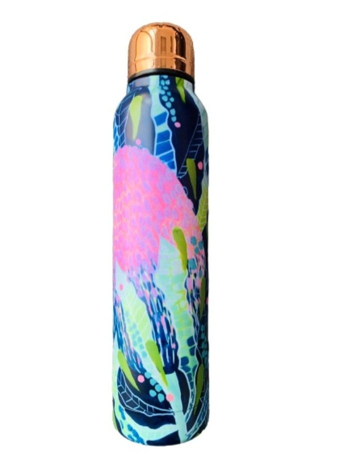ALLKING - Artistic Stainless Steel Drink Bottle 500ml with Rose Gold Cap - Image 1