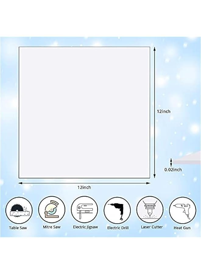 خمس أوراق بولي كربونات شفافة بمقاس 12 × 12 × 0.02 بوصة لوح بلاستيكي رفيع مقاوم للاكريليك مع ورق واقي للحرف اليدوية والوثائق والإطارات الصورية بسهولة القص. - Image 2