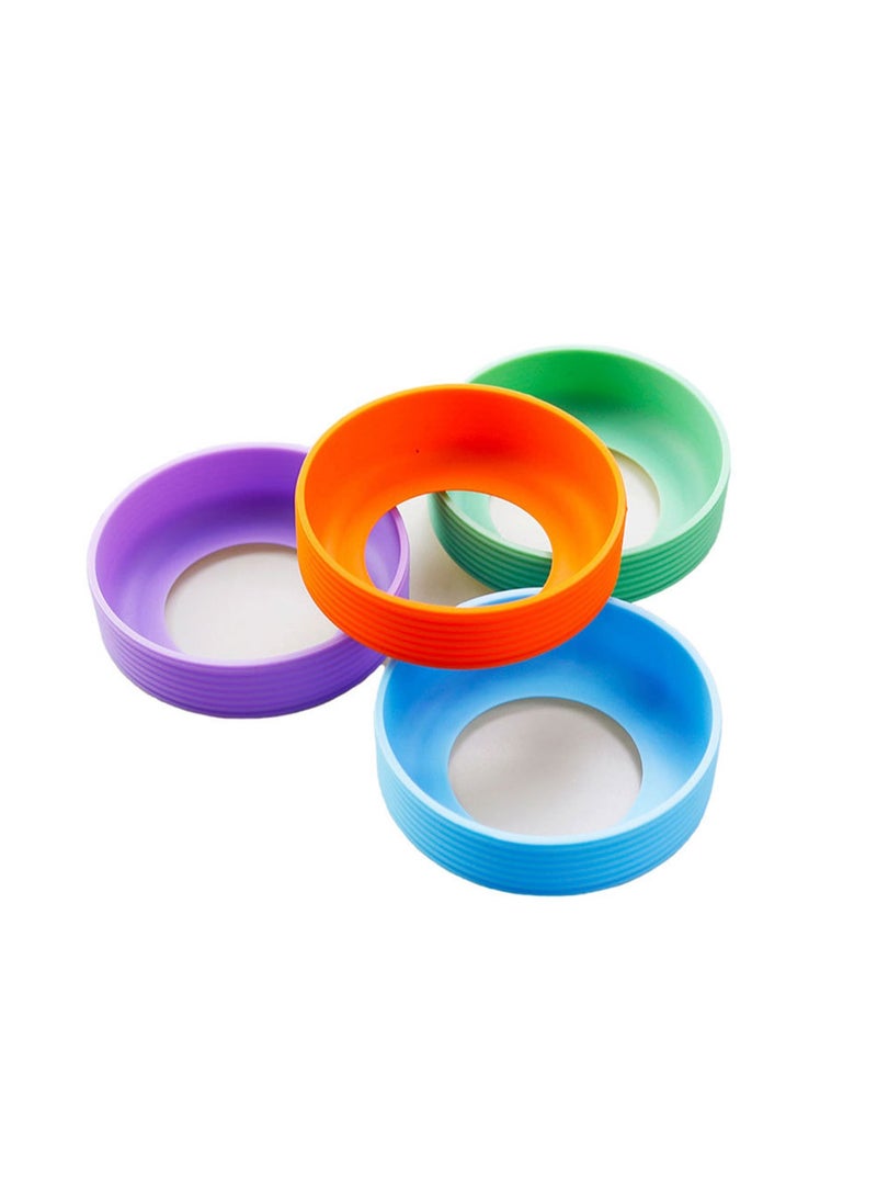 Water Bottle Silicone Cover Bottom Cover, Vacuum Insulated Mug Bottom Protective , Non-slip, Anti-Noise And Scratch-Resistant, Silicone Material Four Packs（Random Colors) - Image 1