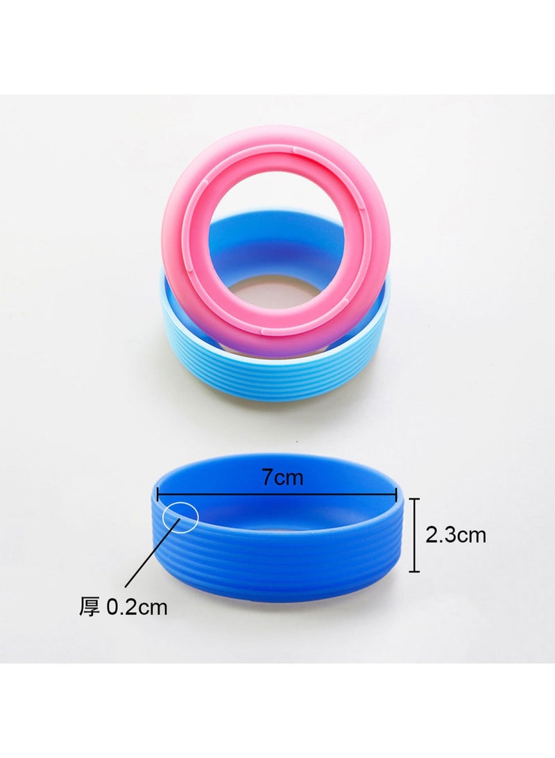 Water Bottle Silicone Cover Bottom Cover, Vacuum Insulated Mug Bottom Protective , Non-slip, Anti-Noise And Scratch-Resistant, Silicone Material Four Packs（Random Colors) - Image 2