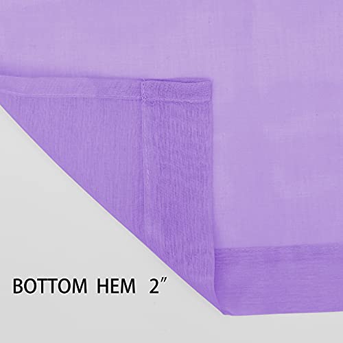 UPOPO Purple Sheer Curtains 92 inches Long Girls Room Living Room Curtain Sheers 2 Panels Voile Transparent Nursery Bedroom Drapes Linen Textured Rod Pocket Kitchen Dining Door Window Treatment Set - Image 5
