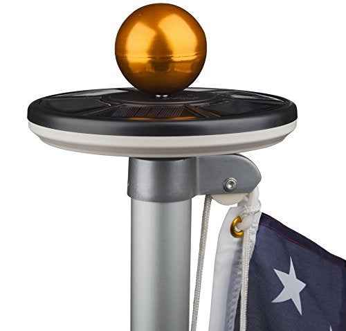 Sunnytech 2nd Generation Solar Flag Pole with 20LED Light, Brightest and Most Powerful, Stable and Long-Lasting, LED Downlight for 15 to 25 Ft In-Ground Flag Poles, Automatic, Black - Image 2