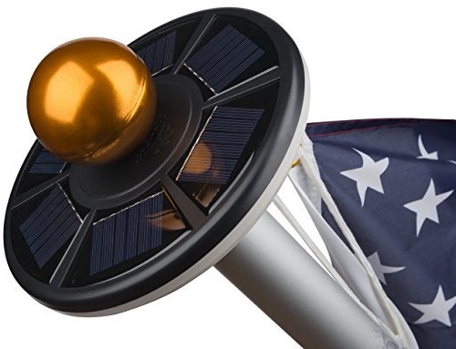 Sunnytech 2nd Generation Solar Flag Pole with 20LED Light, Brightest and Most Powerful, Stable and Long-Lasting, LED Downlight for 15 to 25 Ft In-Ground Flag Poles, Automatic, Black - Image 3