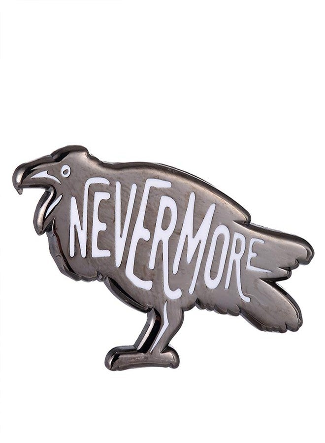 GuDeKe Edgar Allan Poe Never More Enamel Metal Pins Brooch Badge Raven Gothic Literary Enthusiast Fan Gift(1 pack) - Image 1