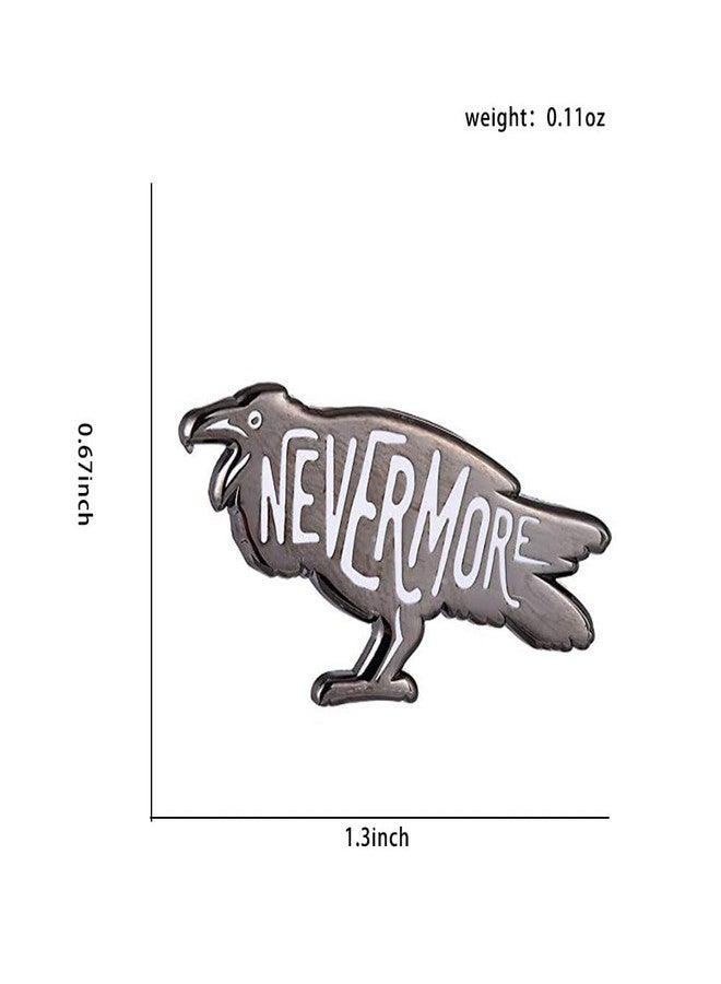 GuDeKe Edgar Allan Poe Never More Enamel Metal Pins Brooch Badge Raven Gothic Literary Enthusiast Fan Gift(1 pack) - Image 5