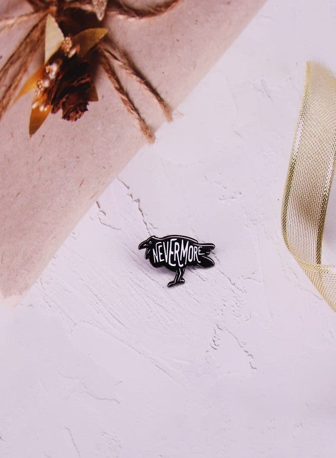 GuDeKe Edgar Allan Poe Never More Enamel Metal Pins Brooch Badge Raven Gothic Literary Enthusiast Fan Gift(1 pack) - Image 4