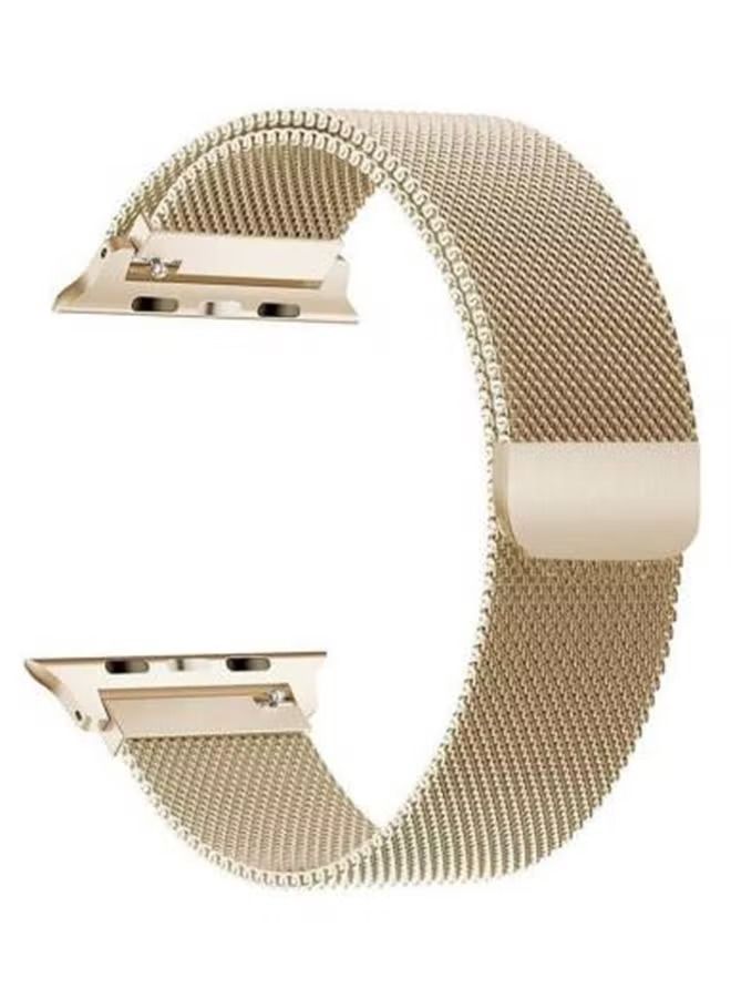 إيف سوار من الفولاذ المقاوم للصدأ لساعة آبل 42 مم حزام معدني ذهبي لساعة iWatch Series Ultra 8 7 6 5 4 3 2 1 SE للنساء والرجال - Image 2