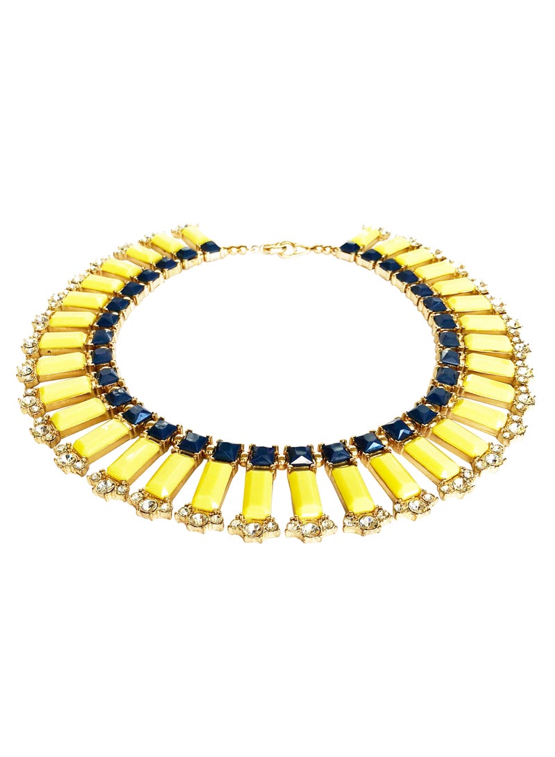 Modern Elegant Yellow Resin Necklace for Women, Summer Style, Fashion Jewelry Luxury, Bright Colorful Beach Accessory Created Diamonds and Stones Golden Girls Birthday Present Idea for Mother's Day Gift Valentine's Day Ramadan Kareem Eid Celebration Special Ocassion  - Image 5
