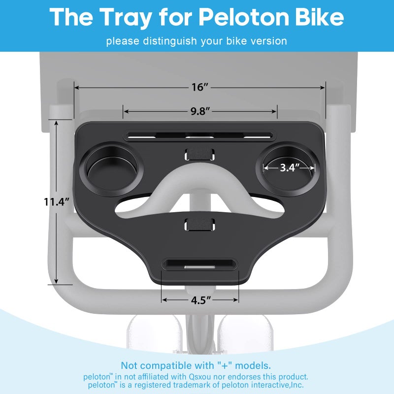 Qsxou Desk Attachment for Peloton Bike (NOT Bike+) Tray Holder for Phone, Cup, Tablet, Ergonomic Platform Tray Accessories for Peloton Spin Bikes - Image 5