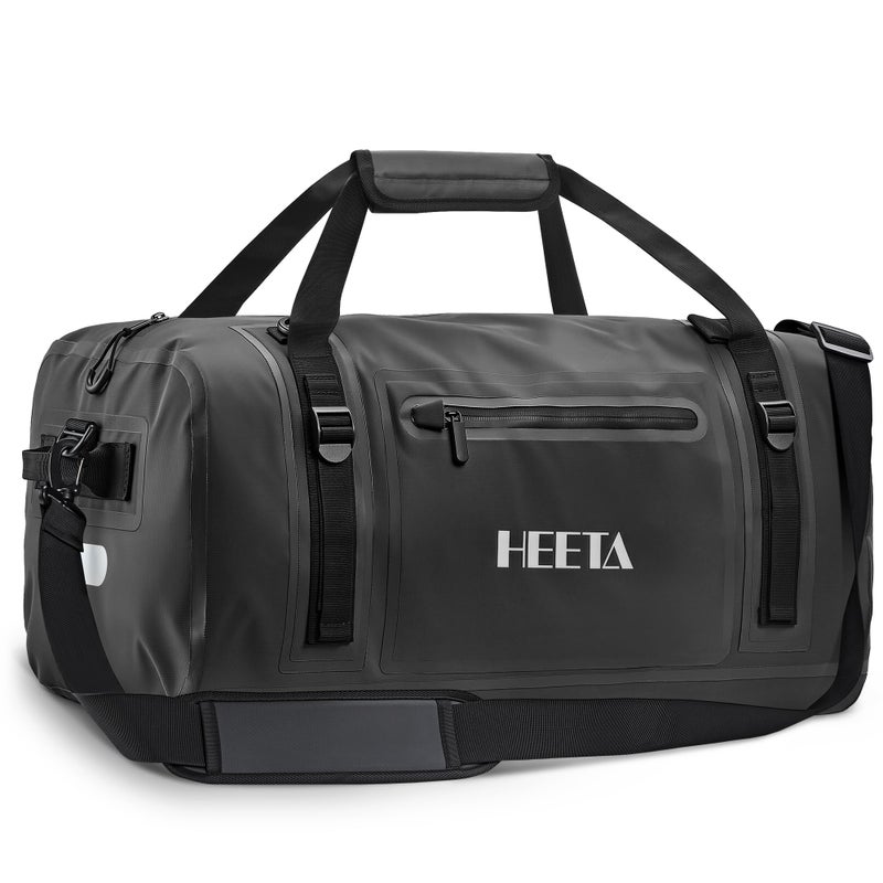 HEETA Waterproof Motorcycle Dry Bag Waterproof Duffel Luggage Travel Bags with Zippered Closure Pocket Shoulder Straps Large Space for Motorcycling Camping Commuting Boating Black 50L - Image 3