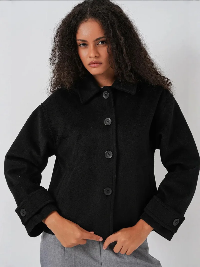 BIG DART BDART Soft Textured Buttoned Jacket with Pockets