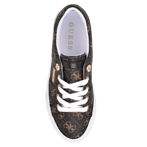 GUESS Womens Loven Sneaker, Brown Multi 908, 6.5 US - Image 4