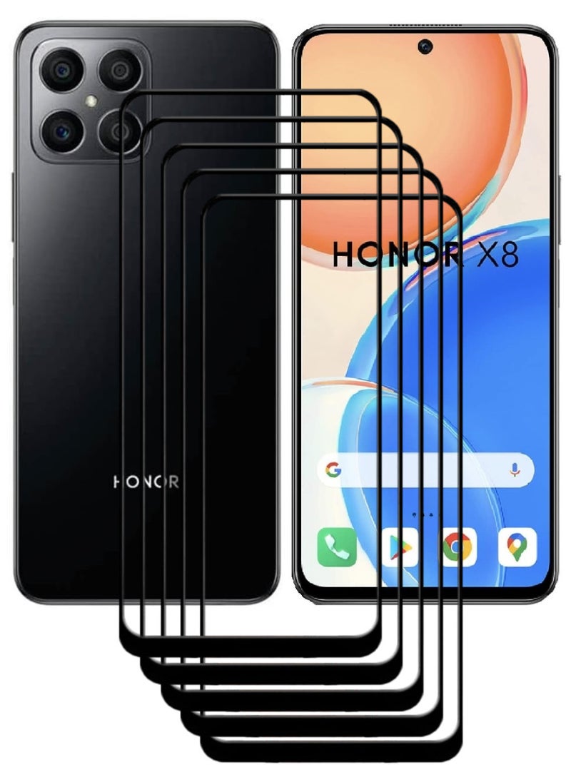 ACLIX 5 Pieces Antistatic ESD Dustproof Premium Quality High Definition Tempered Glass Screen Protector Designed For Honor X8 - Image 1