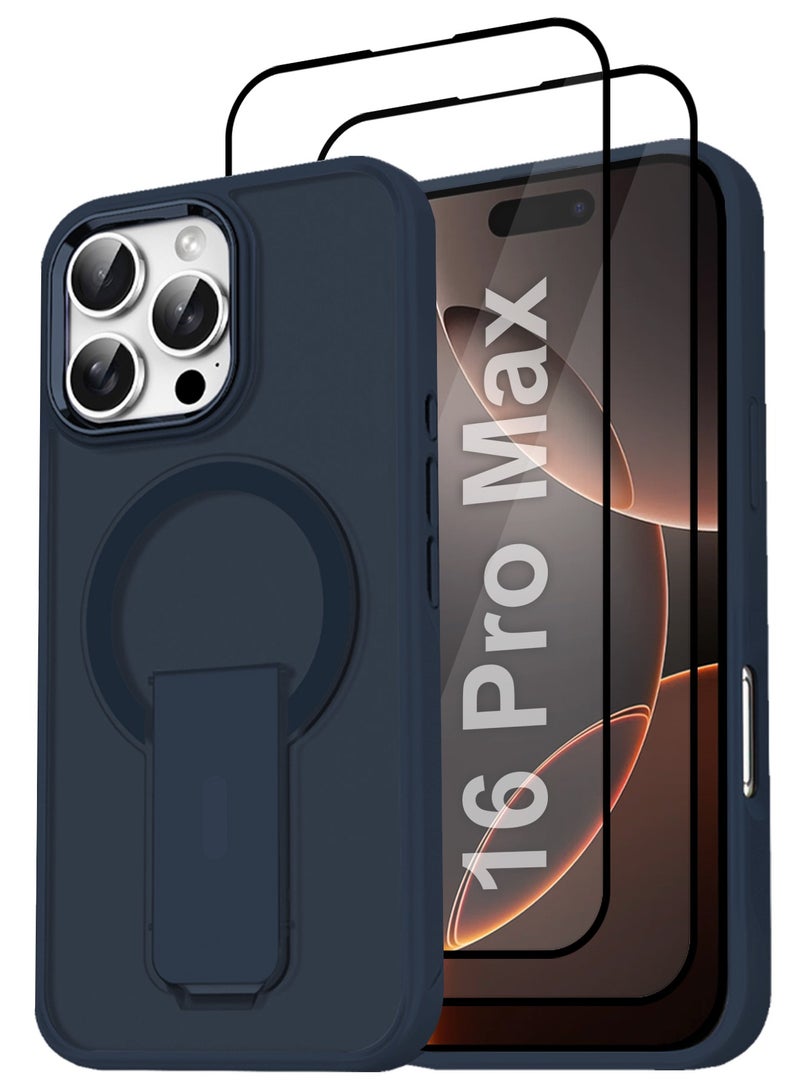 CATANES ( for iPhone 16 Pro Max ) 3 Pack, 1 Case and 2 Screen Protectors Magnetic Kickstand Cover with Screen Camera Protection Support Wireless Charging Cover - Image 1