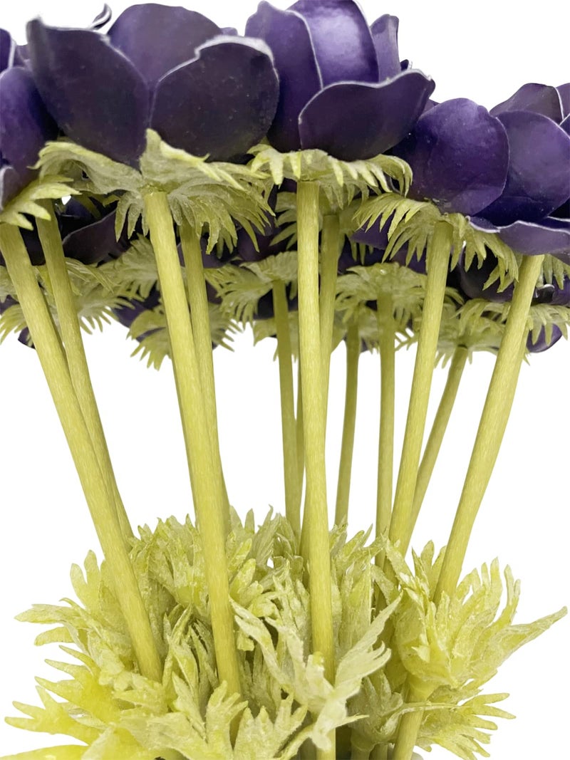 LebriTamFa 5Pcs Artifical Real Touch PU Anemone Flower Bouquet Room Home Decor (Purple) - Image 4