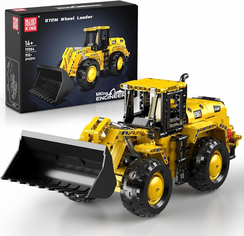 mould king 17084 Technik Wheel Loader Building Blocks - Construction Vehicle Toy with Articulated Steering and Movable Shovel - Birthday Gift Building Block Toy for Adults from 14 Years (910 Pieces) - Image 1