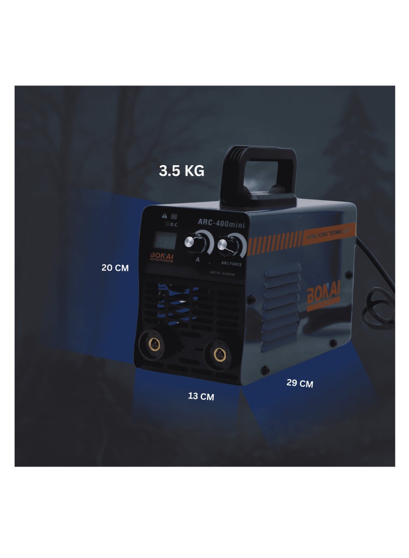 BONAI ARC-400 Mini Inverter Welder 220-240V | Portable MMA Welding Machine | IGBT DC Inverter 20-105A | Lightweight, Energy-Saving, Complete Welding Kit, BN-HK87 - Image 5