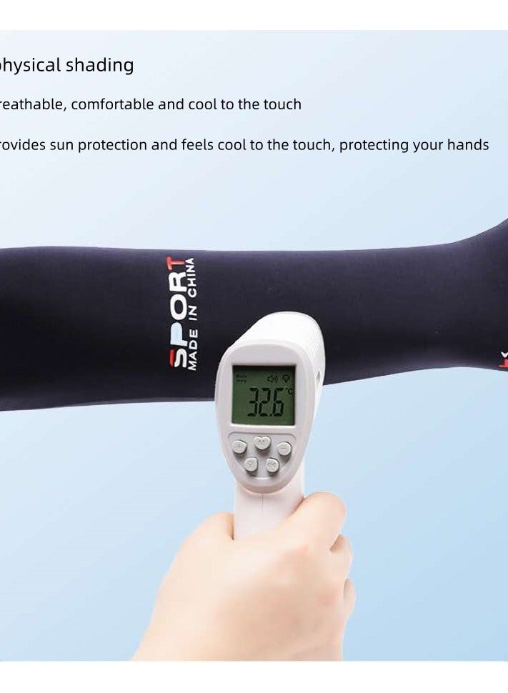 SPORT Sunscreen Breathable Ice Sleeves for Men and Women Outdoor Sports Cycling Running and Driving Cool Sleeves UV Protection Arm Ice Sleeves Black-Single Size - Image 2