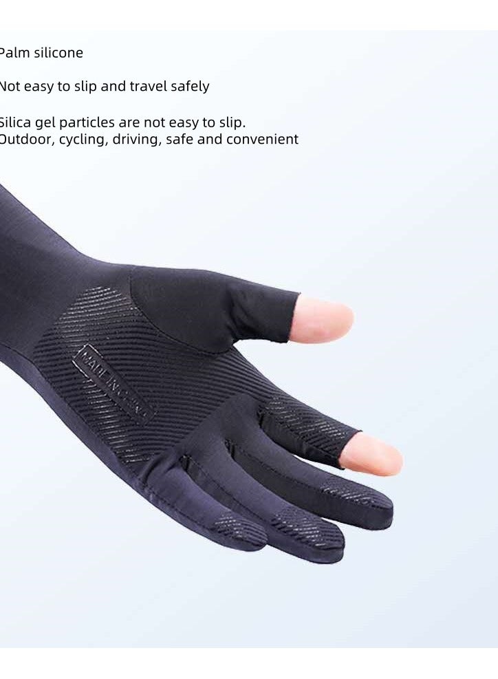 SPORT Sunscreen Breathable Ice Sleeves for Men and Women Outdoor Sports Cycling Running and Driving Cool Sleeves UV Protection Arm Ice Sleeves Black-Single Size - Image 3