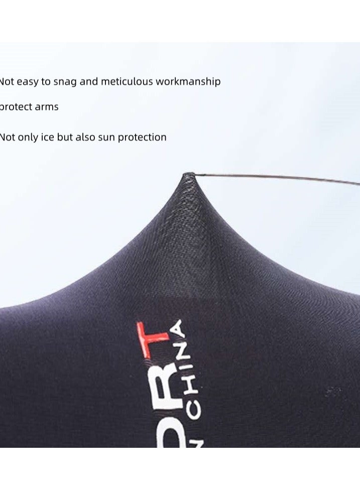 SPORT Sunscreen Breathable Ice Sleeves for Men and Women Outdoor Sports Cycling Running and Driving Cool Sleeves UV Protection Arm Ice Sleeves Black-Single Size - Image 5