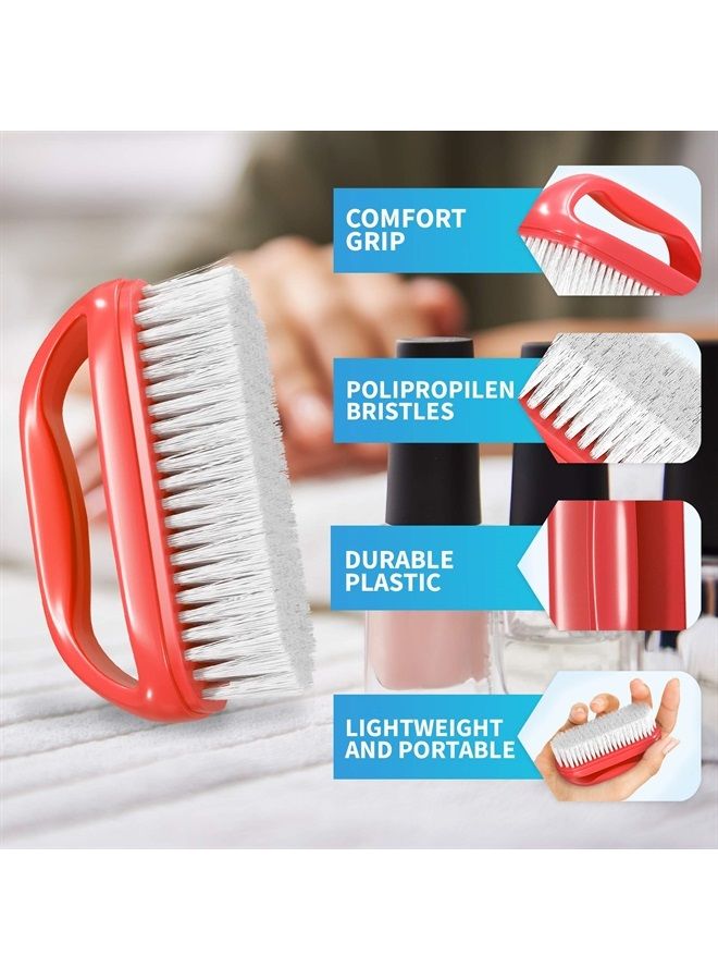 Konex Perfect-Grip Large Hand and Nail Brush 4" X 2-1/4" X 1-1/2" (Red) - Image 2