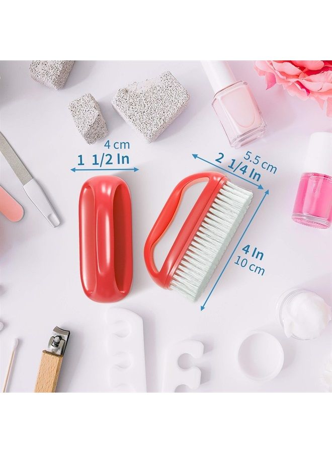 Konex Perfect-Grip Large Hand and Nail Brush 4" X 2-1/4" X 1-1/2" (Red) - Image 3