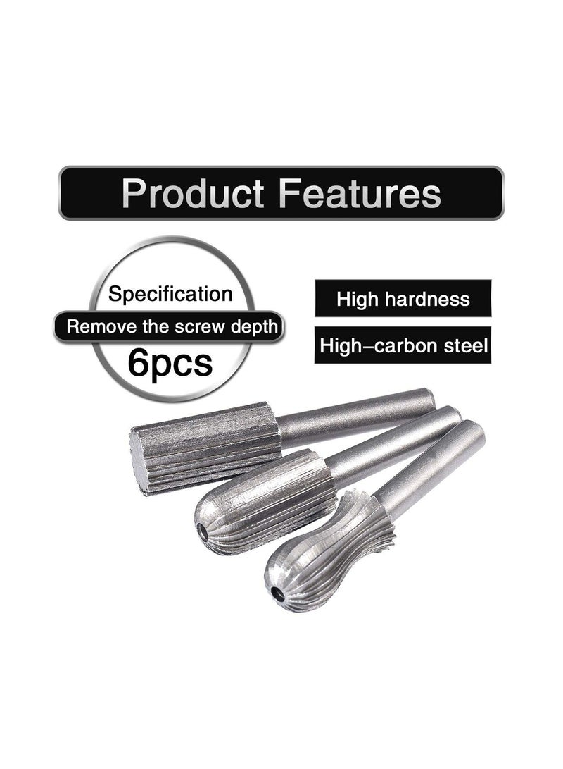 Y&D Bearing Steel Rotary Burr Set, with 6mm Round Shank, for Fine Carving and Polishing, Metal Non-Metal(Marble, Jade, Bone Etc.) Electrically or Air Operated Hand Equipment(6Pcs )  - Image 2