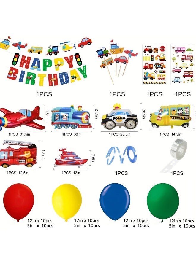 Party Car aluminum film balloon Party Decoration Balloon Arch Garland Set with Happy Birthday Banner,Perfect for Graduation Baby Shower Birthday Bachelorette Party Backdrop Decoration - Image 3