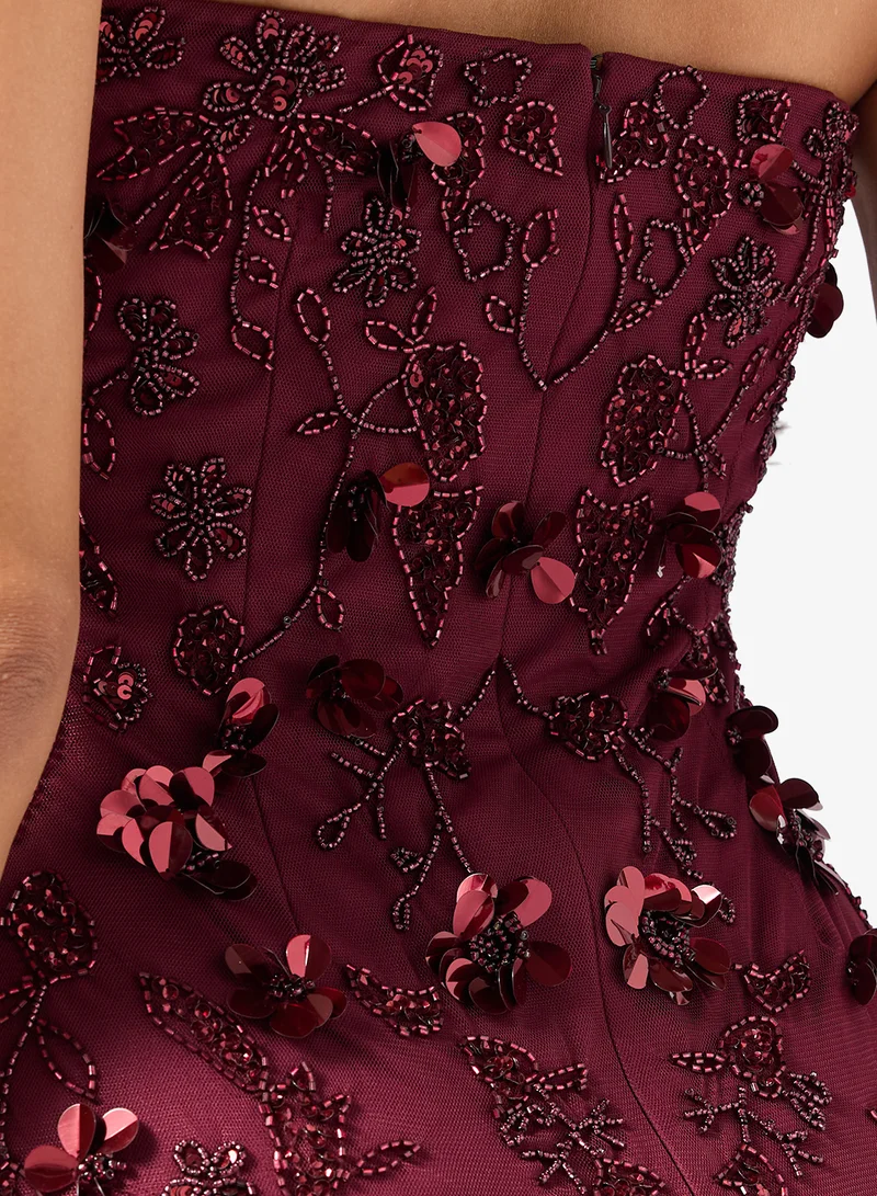 Namshi x  Bandeau Beaded Embellished Gown for Women | Best Price UAE