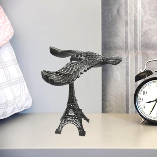 Oblivion Antique Retro Silver Balancing Eagle Statue 1 Pc – Art Metal Eiffel Tower Showpiece, Gravity Toy, Stress Relief Alloy Craft, DIY Tabletop Model, Vintage Aesthetic Office Desk Decoration Gift - Image 3
