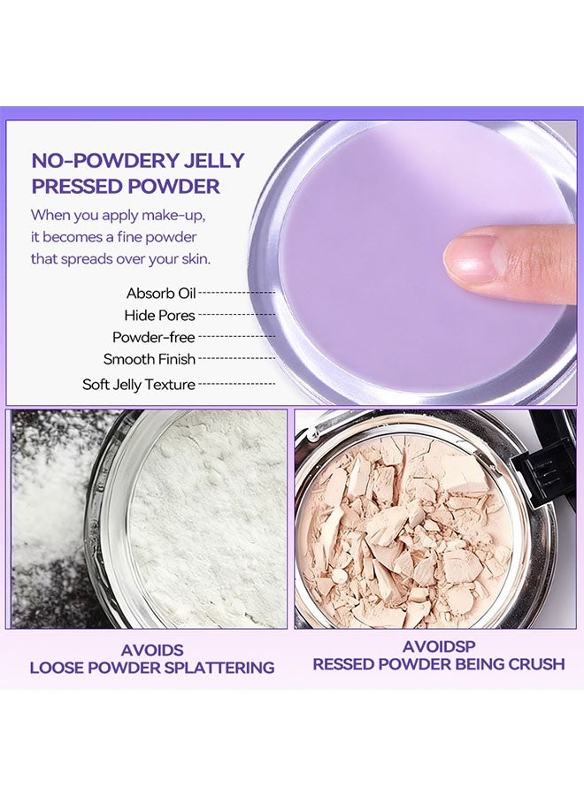 YOUNG VISION Jelly Pressed Setting Powder, Oil Control Face Pressed Powder | Clear Matte Oil Control Face‑Long Lasting Finishing & Waterproof - Image 5