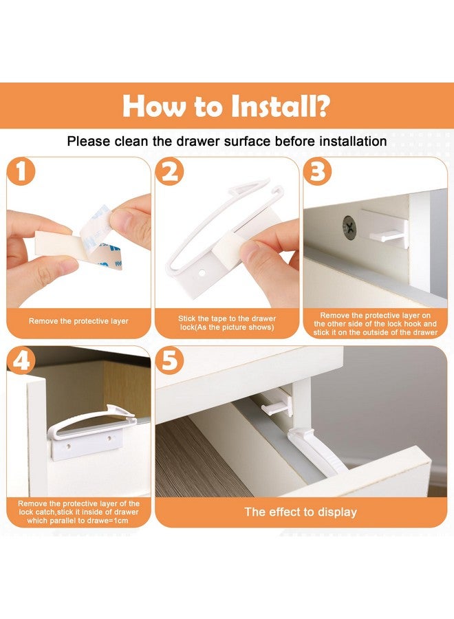 Coolrunner 8 Pack Child Safety Locks, Baby Proofing Drawers Locks, Coolrunner Baby Safety Invisible Drawer Latches with Strong Adhesive for Baby Care - No Tools or Drilling Required - Image 4