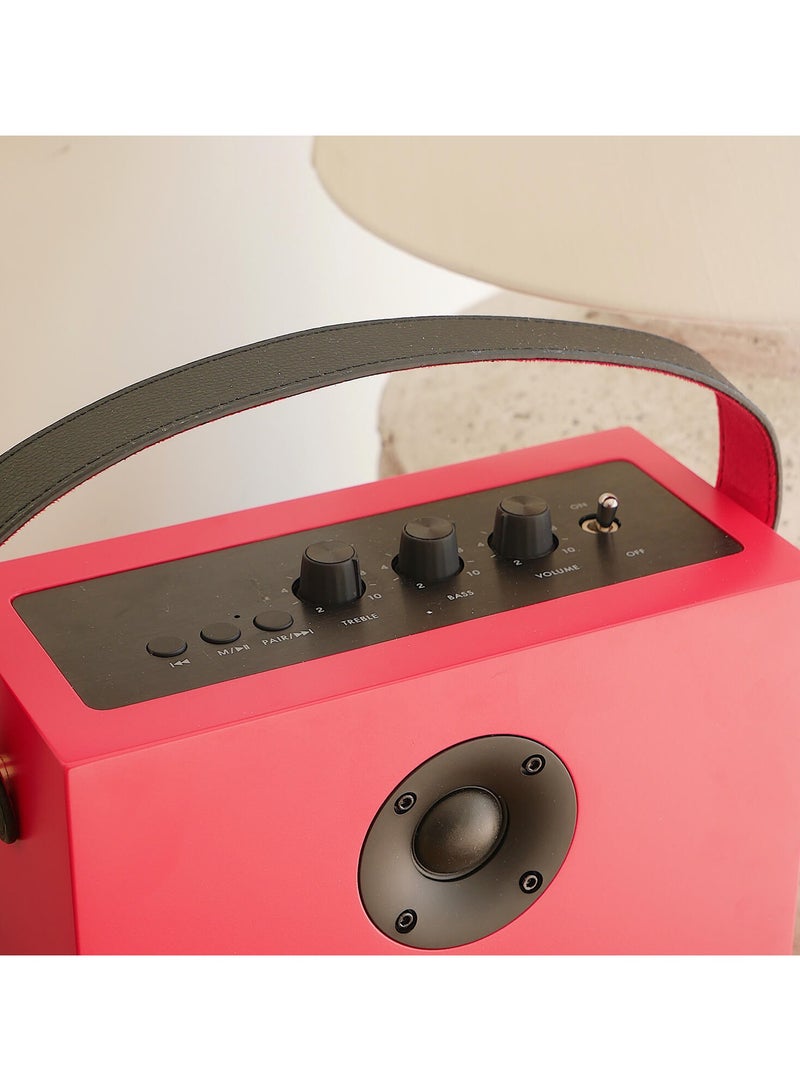 Steepletone Redefy Luxury Wireless Speaker Premium Sound Bluetooth Wireless Connectivity Removable Front Cover Vibrant Colors Sturdy Feel with High Fidelity Speaker Sound Portable Aesthetic Home Decor (Red)  - Image 3