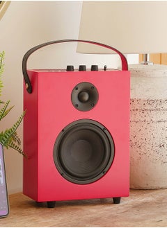 Steepletone Redefy Luxury Wireless Speaker Premium Sound Bluetooth Wireless Connectivity Removable Front Cover Vibrant Colors Sturdy Feel with High Fidelity Speaker Sound Portable Aesthetic Home Decor (Red)  - Image 1