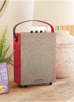 Steepletone Redefy Luxury Wireless Speaker Premium Sound Bluetooth Wireless Connectivity Removable Front Cover Vibrant Colors Sturdy Feel with High Fidelity Speaker Sound Portable Aesthetic Home Decor (Red)  - Image 4