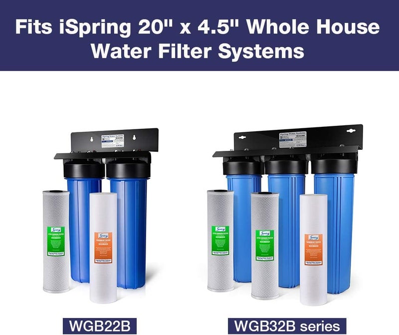 iSpring FP220BX2 High Capacity x 4.5” Water Replacement Cartridges Sediment Filter, 20 Micron, 2 Count (Pack of 1), White - Image 4