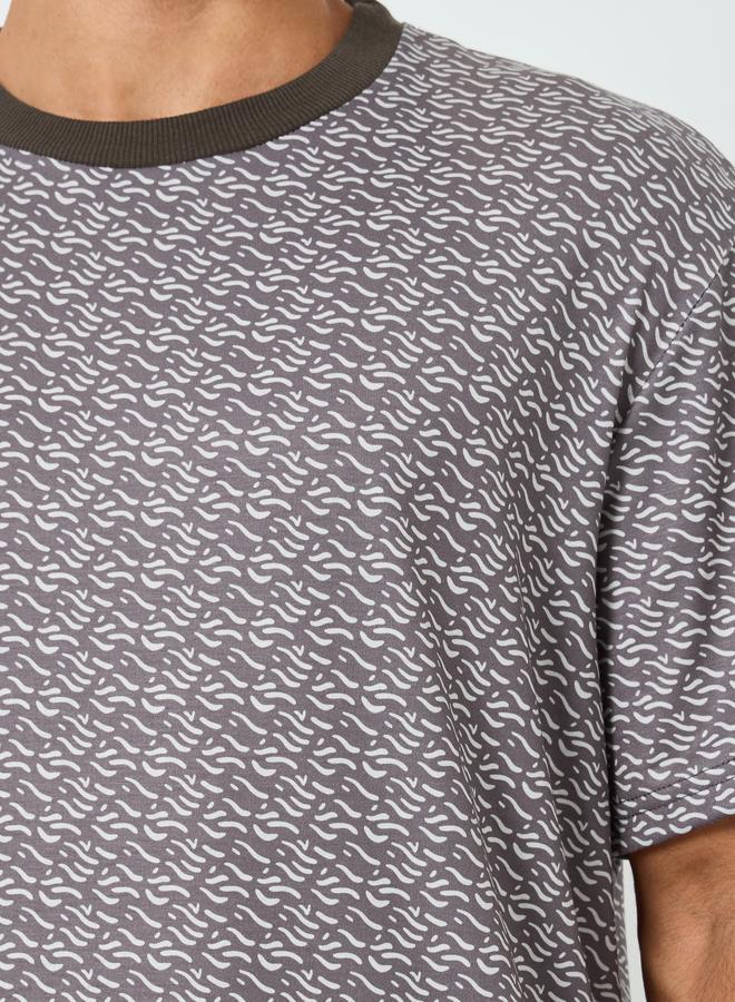 ستايلي طقم بيجاما رجالي تيشيرت مطبوع بأكمام قصيرة مع بنطال - Image 3