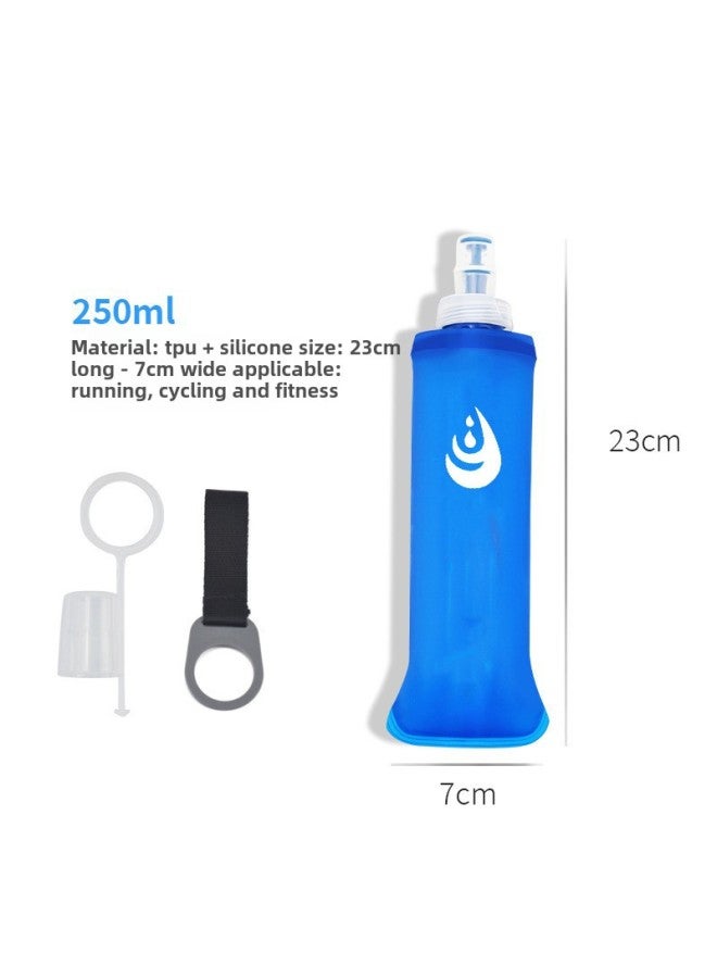 Cross Country Running Kettle Soft Kettle Outdoor Sports Foldable Water Bottle Soft Water Bottle Explosion TPU Soft Water Bag-Color:Blue Theme-Capacity:Dust Cover  - Image 3