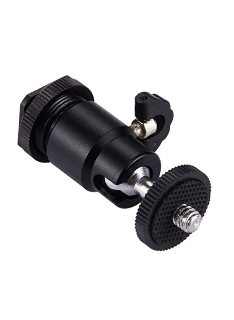 2PCS Aluminum Alloy 360 Degree Rotating Swivel Mini Ball Head with 1/4 Inch Hot Shoe Mount Adapter for DSLR Camera Camcorder HTC Vive Light Stand Tripod Accessories Photography Video Shooting  - Image 3