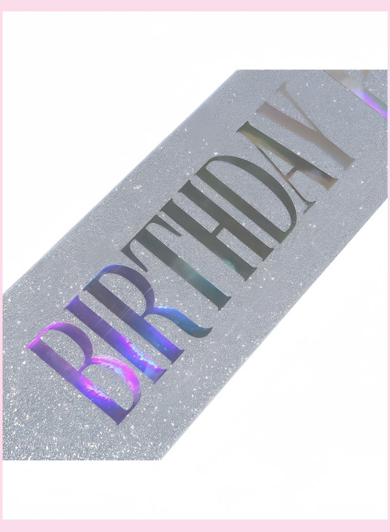 Birthday Crown Headband set: "Happy Birthday" Sash, Queen Theme Hairband, Birthday Photo Prop & Scene Decor.  - Image 3