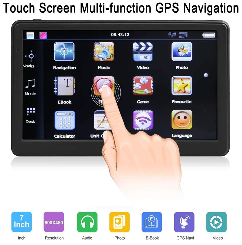 7 Inch Touchscreen Car GPS Navigation with Real Voice Turn-by-Turn Directions and Free Lifetime Map Updates - Image 2