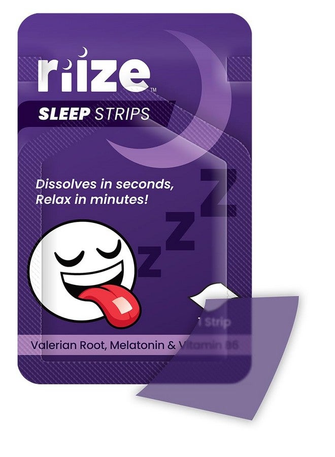Riize Sleep Strips, Fast Acting Dissolvable Oral Supplement with 5mg Melatonin, Valerian Root, L-Theanine, Vitamin B6, Natural Flavors, Vegan (30 Count) - Image 2